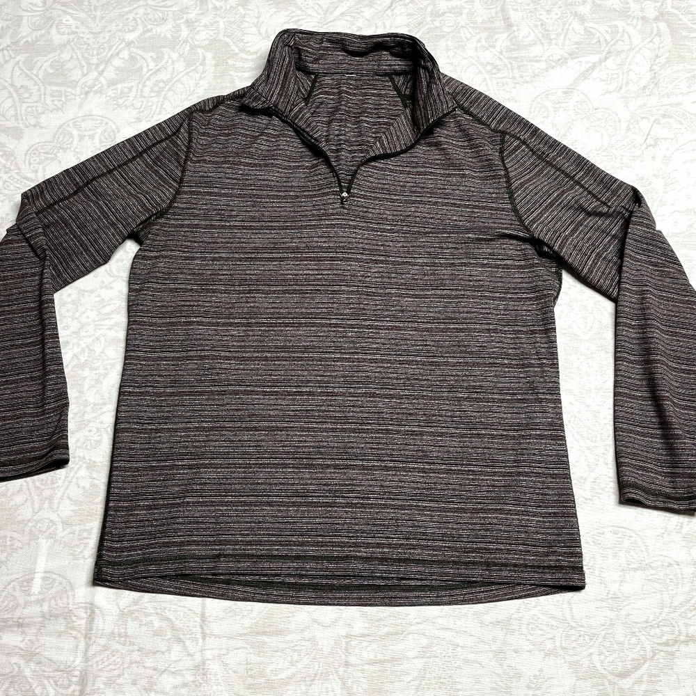 lululemon athletica Gray Striped Men's Shirt